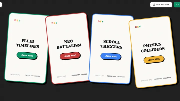 HorizontalCards preview